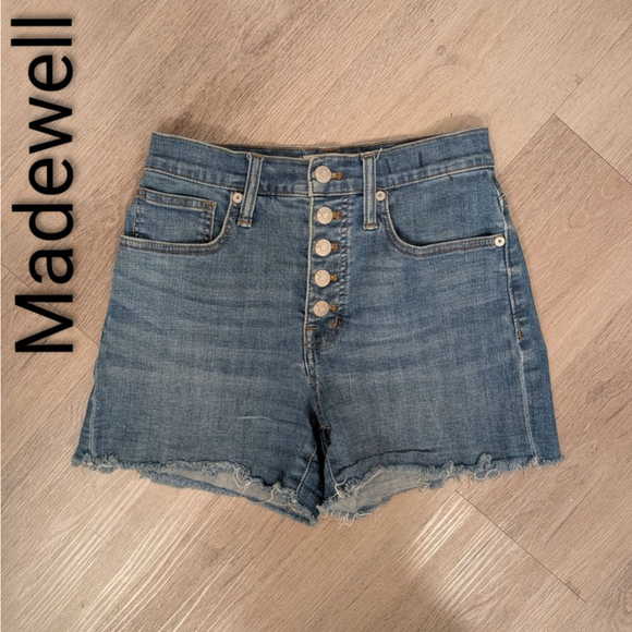 Madewell Pants - Women's Madewell Blue High-Rise Denim Shorts Size 24